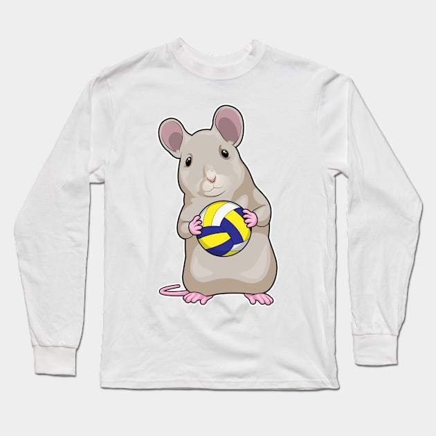 Mouse Volleyball player Volleyball Long Sleeve T-Shirt by Markus Schnabel